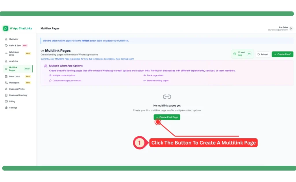 step 1 to create multi link