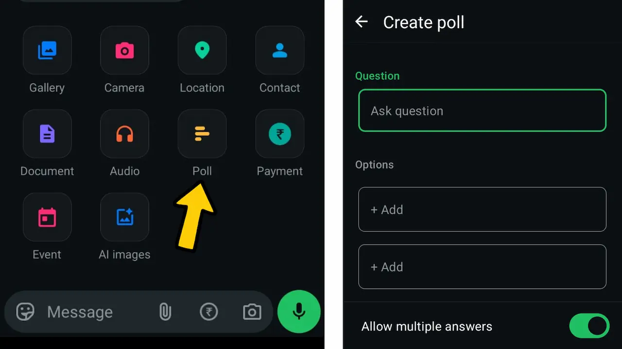 Create Poll on Android